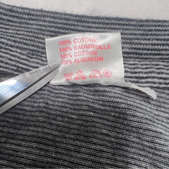 ROMA Italia Tee Shirt Short Sleeve Grey and Blue stripes Made in Italy 100% Ctn - Picture 9 of 9